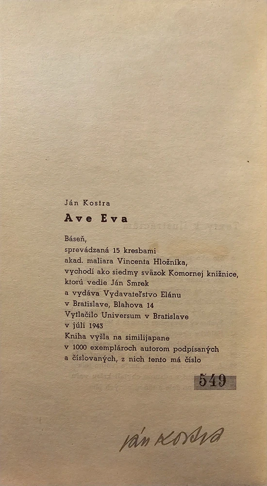 Ave Eva /s podpisom (I. vydanie)