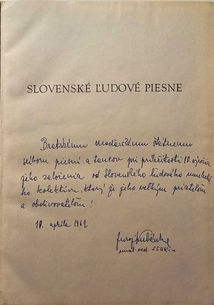 Slovenské ľudové piesne (I.-IV.) (kompletné dielo) /s podpisom