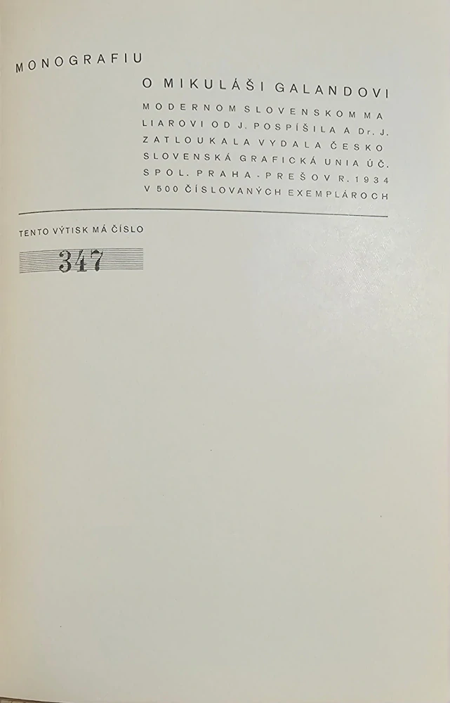 Mikuláš Galanda (Monografia o slovenskom modernom maliarovi)