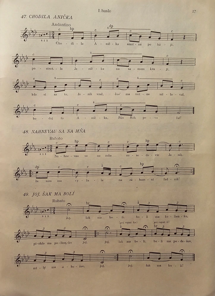 Slovenské ľudové piesne (I.-II. husle)