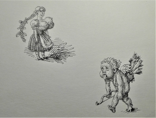 Originálne perokresby Petra Kľúčika (ilustrácie ku knihe Zapýrený bán)