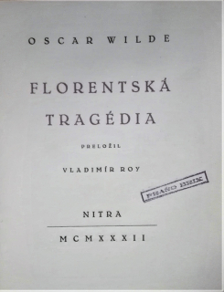 Florentská tragédia /s podpisom