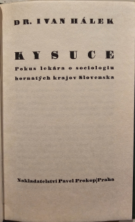 Kysuce (Pokus lekára o sociológiu hornatých krajov Slovenska)
