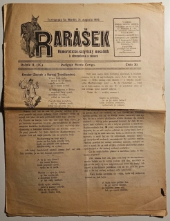 Rarášek – humoristicko-satirický mesačník k obveseleniu a zábave (ročník II. /číslo 20) 