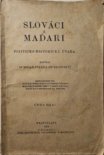 Slováci a Maďari (Politicko-historická úvaha)