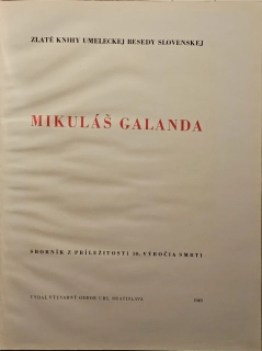 Mikuláš Galanda (Sborník z príležitosti 10. výročia smrti)