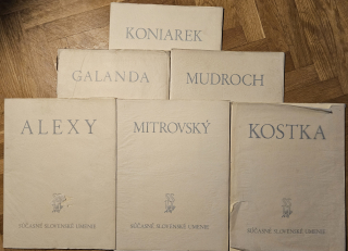 Súčasné slovenské umenie (Alexy, Kostka, Mitrovský, Mudroch, Koniarek, Galanda) (6 zväzkov) /s podpismi
