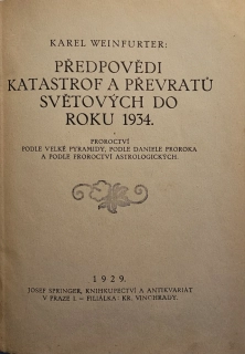 Předpovědi katastrof a převratů světových do roku 1934