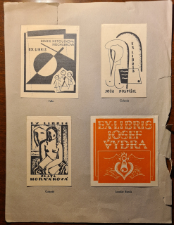 4 Ex libris (Fulla, 2x Galanda, Benda)